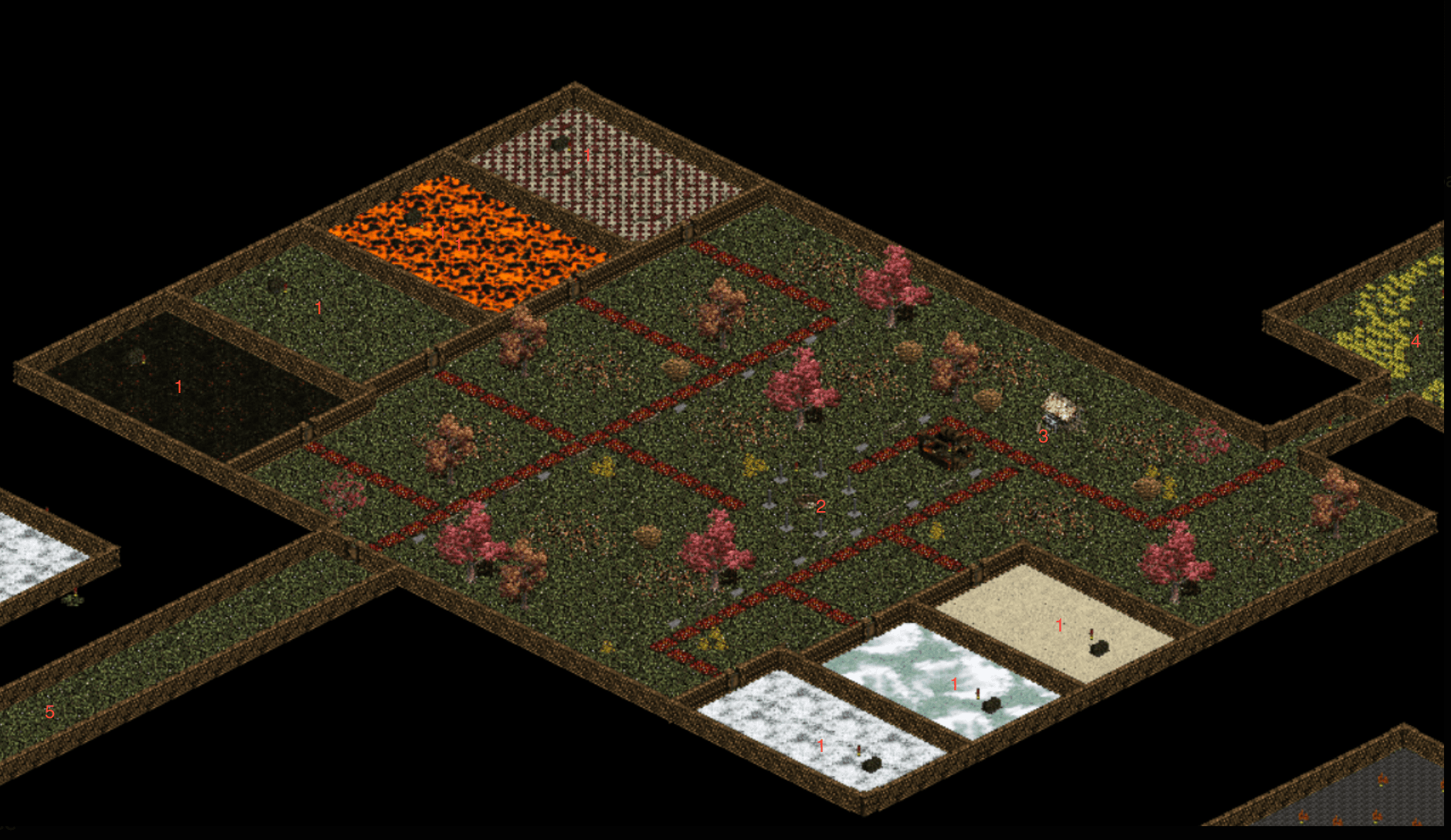 1 mini-boss drake |
2 portail d'accès aux zones d'XP |
3 Gogg darkpride / collectionneur |
4 salle aux trésors |
5 entrée